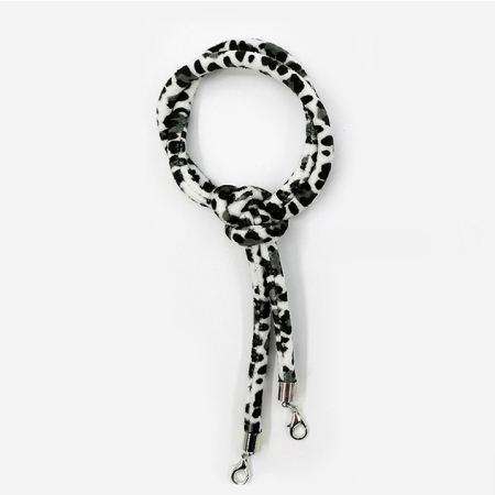 Picture of Polyester Face Mask And Glasses Neck Strap Lariat Lanyard Necklace Leopard Print Black & White 70cm(27 4/8") long, 1 Piece