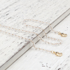 Picture of Zinc Based Alloy Face Mask And Glasses Neck Strap Lariat Lanyard Necklace Gold Plated Round Transparent Clear 52cm(20 4/8") long, 1 Piece