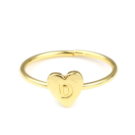 Picture of Open Rings Gold Plated Heart 1 Piece