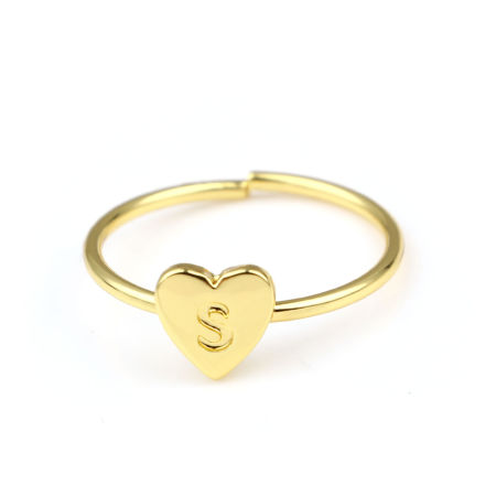 Picture of Open Rings Gold Plated Heart 1 Piece