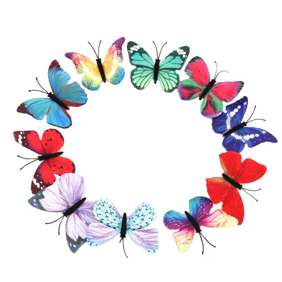 Imagen de Tejido Insecto Pin Broches Mariposa Al Azar 60mm x 50mm, 5 Unidades