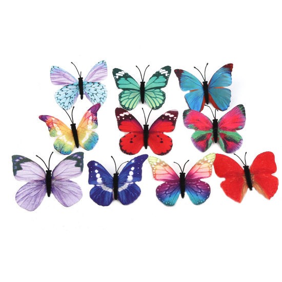 Imagen de Tejido Insecto Pin Broches Mariposa Al Azar 60mm x 50mm, 5 Unidades