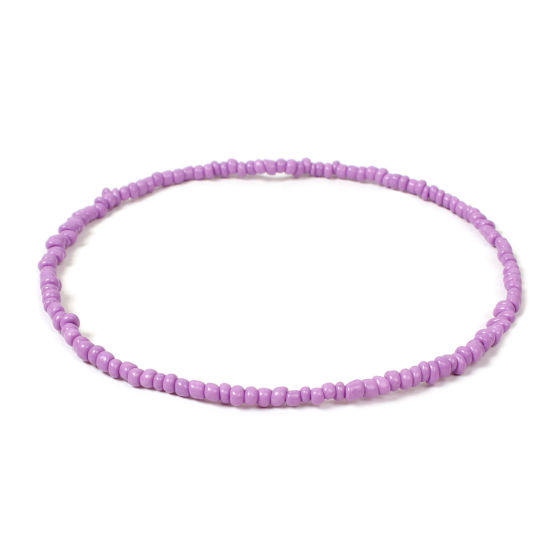 Изображение Стеклянные Ожерелье из бисера Фиолетовый 40см Длина, 1 ШТ