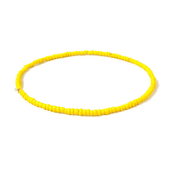 Изображение Стеклянные Ожерелье из бисера Желтый 40см Длина, 1 ШТ
