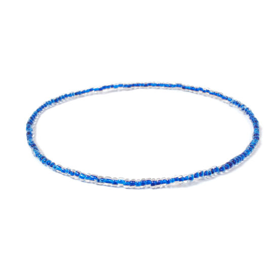 Изображение Стеклянные Ожерелье из бисера Синий 40см Длина, 1 ШТ