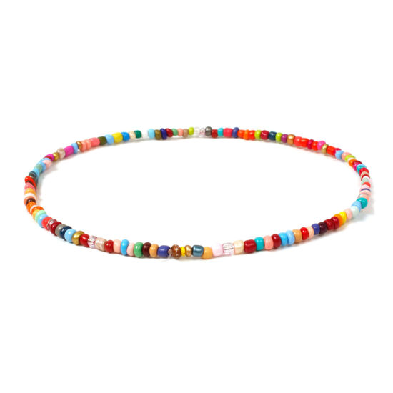 Изображение Стеклянные Ожерелье из бисера Разноцветный 40см Длина, 1 ШТ