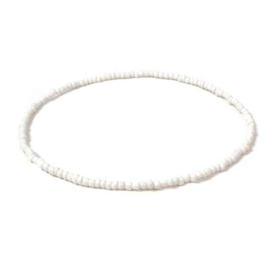 Изображение Стеклянные Ожерелье из бисера Белый 40см Длина, 1 ШТ