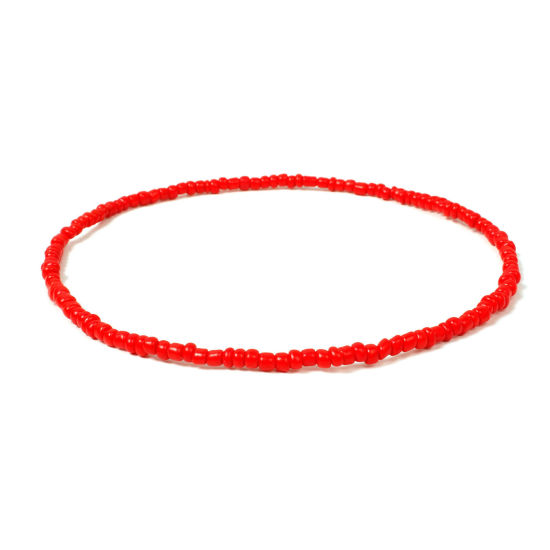 Изображение Стеклянные Ожерелье из бисера Красный 40см Длина, 1 ШТ