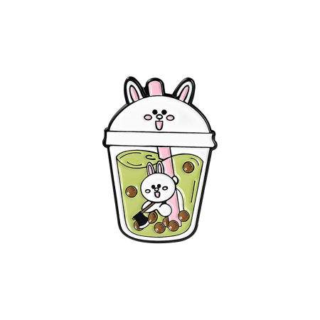 Image de Broche Epingle Lapin Breuvages Multicolore Émail 31mm x 20mm, 1 Pièce