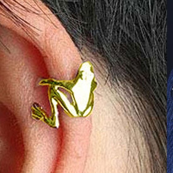 Picture of Ear Cuffs Clip Wrap Earrings Gold Plated Frog Animal 13mm, 1 Piece