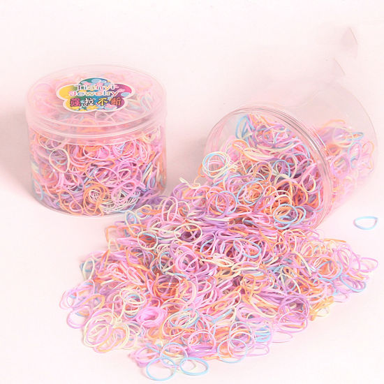 Picture of TPR Hair Ties Band Multicolor Elastic 1.4cm Dia.,1 Box (700 PCs/Set)