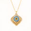 Picture of Religious Necklace Gold Plated Blue Evil Eye Multicolor Rhinestone 50cm(19 5/8") long, 1 Piece