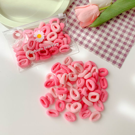 Picture of Fabric Hair Ties Band Pink Elastic 2cm Dia., 1 Packet ( 50PCs/Packet)