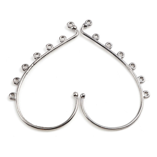 Image de Clip de Manchette d'Oreille sur les Boucles d'Oreilles Enveloppantes Argent Mat avec Boucle 5.9cm x 3.4cm, 4 Pcs