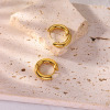Picture of 1 Pair Vacuum Plating Simple & Casual Stylish 18K Gold Plated 304 Stainless Steel Circle Ring Hoop Earrings For Women Party 18.9mm x 12mm