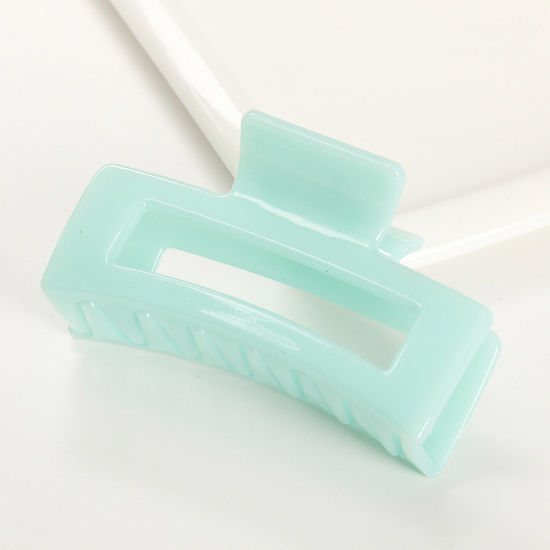 Picture of Plastic Hair Clips Blue Rectangle Frosted 8.5cm, 1 Piece