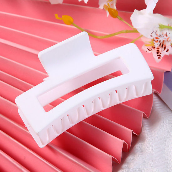 Immagine di 1 Pz Plastica Fermaglio per Capelli Bianco Rettangolo Smerigliato 8.5cm