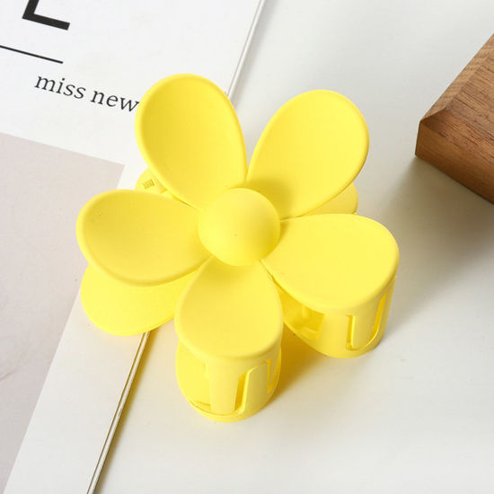 Picture of ABS Hair Clips Yellow Flower 7cm x 7cm, 1 Piece