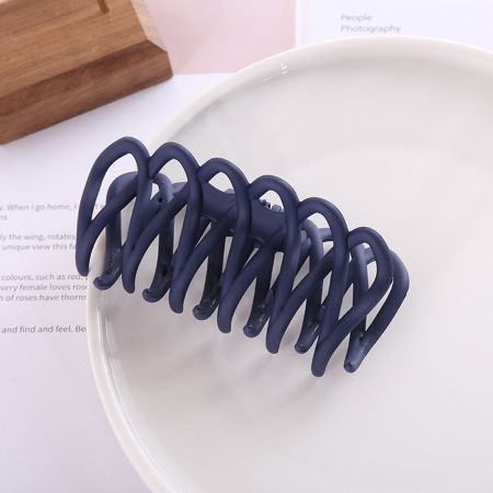 Picture of Acrylic Hair Clips Ink Blue Geometric Frosted 10.5cm, 1 Piece