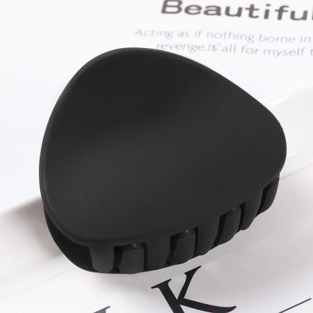 Picture of Plastic Hair Clips Black Triangle Frosted 5.5cm x 4.2cm, 1 Piece