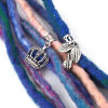 Imagen de Zamak Cuentas Dreadlock para Trenzar el Cabello Hoja Corona Plata Antigua 4.4cm x 1.3cm - 2.3x0.9cm, 1 Juego ( 10 Unidades/Juego)
