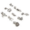 Imagen de Zamak Cuentas Dreadlock para Trenzar el Cabello Hoja Corona Plata Antigua 4.4cm x 1.3cm - 2.3x0.9cm, 1 Juego ( 10 Unidades/Juego)