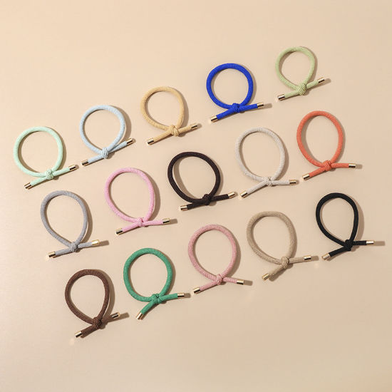 Bild von Fabric Ponytail Holder Hair Ties Band Scrunchies Multicolor Knot Elastic 5.5cm Dia., 5 PCs