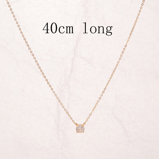 Picture of 1 Piece Eco-friendly Stylish Exquisite 18K Gold Plated Brass Link Cable Chain Round Pendant Necklace For Women 40cm(15 6/8") long