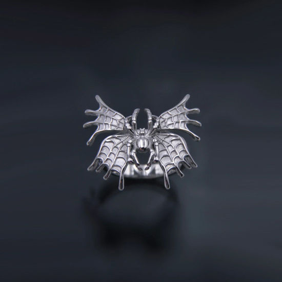 Bild von Punk Gothic nicht verstellbare Ringe Antik Silber Farbe Halloween Spinne Tier 18,1 mm (US-Größe 8), 1 Stück