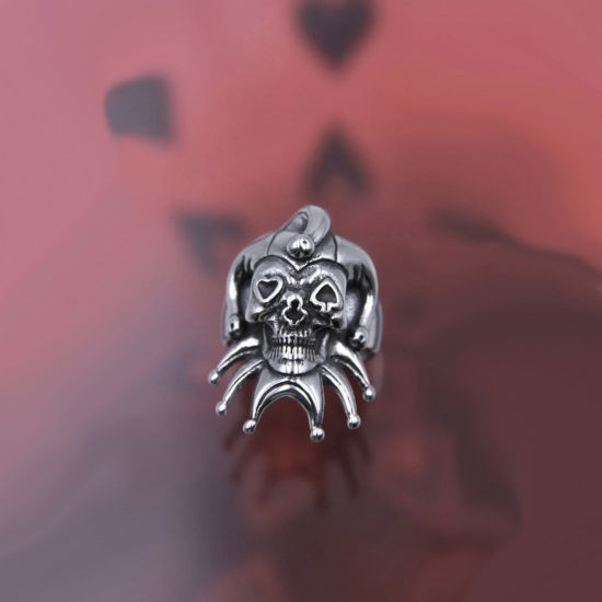 Bild von Punk Gothic Unverstellbare Ringe Antik Silber Farbe Clown 17,3 mm (US-Größe 7), 1 Stück