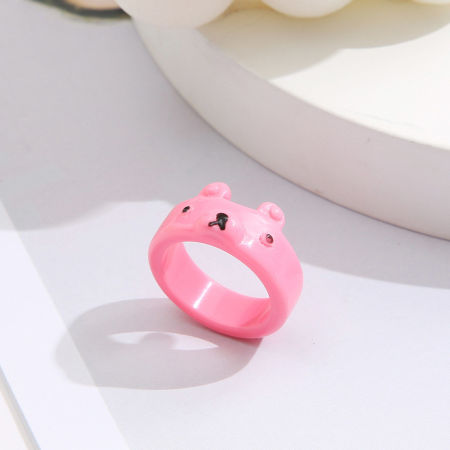 Picture of Resin Cute Unadjustable Rings Multicolor Animal