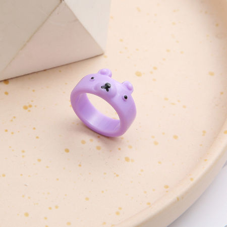 Picture of Resin Cute Unadjustable Rings Multicolor Animal