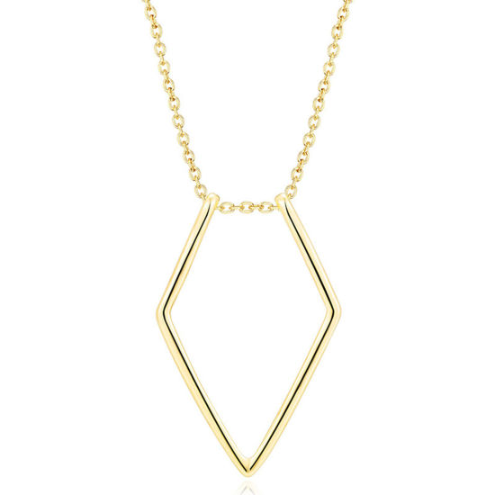 Bild von Einfache Ringhalter-Halskette aus Kupfer, vergoldet, geometrisch, 45 cm lang, 1 Stück