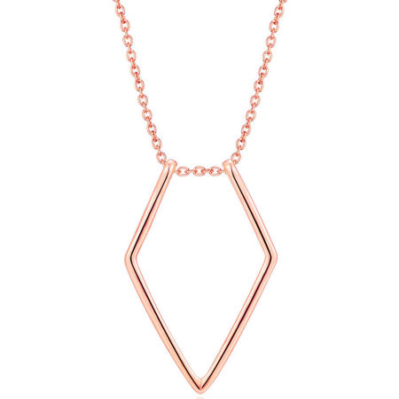 Picture of Copper Simple Ring Holder Necklace Rose Gold Geometric 45cm(17 6/8") long, 1 Piece