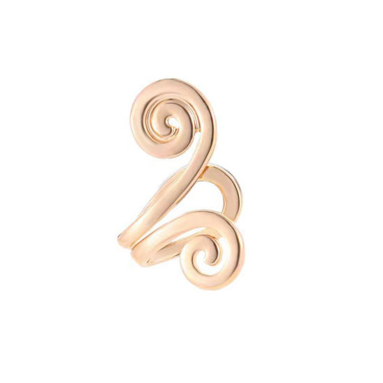 Picture of Simple Non Piercing Clip-on Earrings Gold Plated Spiral 17mm x 10mm, 1 Piece