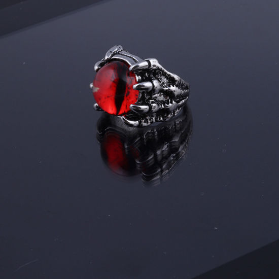 Bild von Religiös Offen Verstellbar Ring Antik Zinn Rot Böser Blick 16mm（US Größe:5.25), 1 Stück