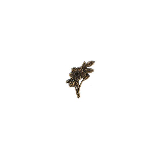 Imagen de Retro Pin Broches Flor Tono Bronce 2.5cm x 2.3cm, 1 Unidad