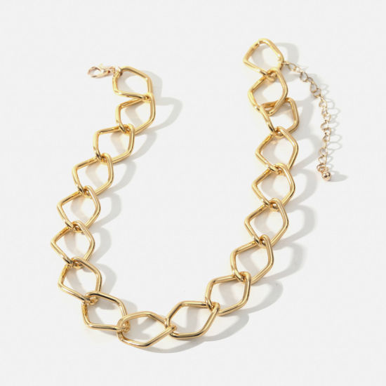 Bild von Stilvoll Choker Halskette Vergoldet Gliederkette 34cm lang, 1 Strang