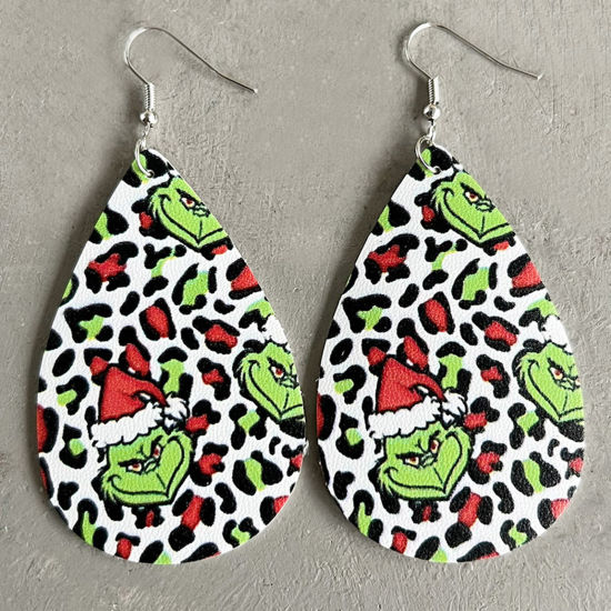 Picture of PU Leather Stylish Earrings Multicolor Drop Monster 8.5cm, 1 Pair