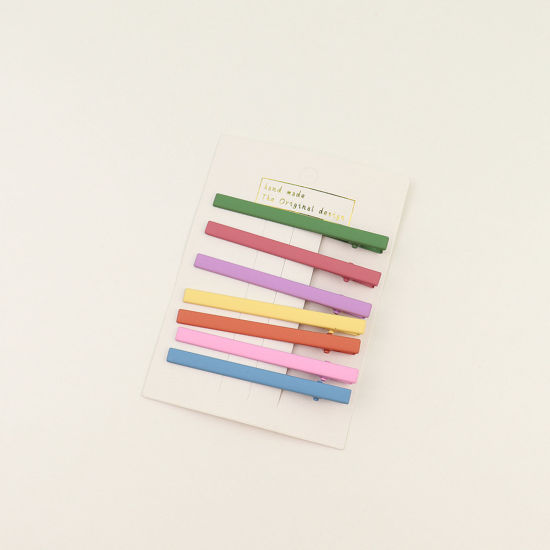 Image de Pinces à Cheveux Élégant Multicolore 7cm x 2cm, 1 Kit ( 7 Pcs/Kit)