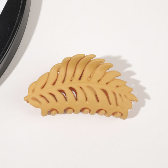 Image de Pince Griffe à Cheveux en ABS Élégant Gingembre Feuilles Givré 9.5cm x 4cm, 1 Pièce