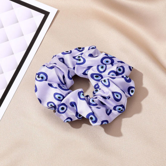 Picture of Nylon Stylish Ponytail Holder Hair Ties Band Scrunchies Mauve Eye Elastic 7cm Dia., 1 Piece