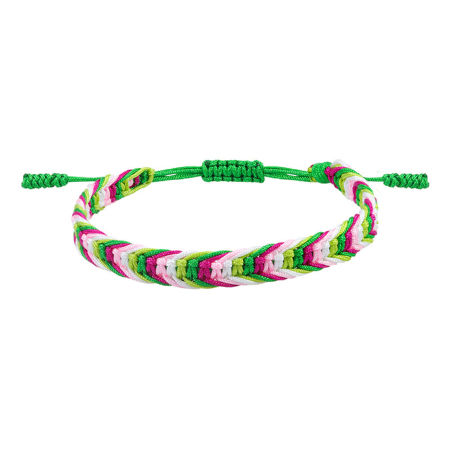 Image de Bracelet Brésilien d'Amitié Style Bohème en Polyester Multicolore Texture de Tissage Rotin Réglable 15cm-27cm long, 1 Pièce
