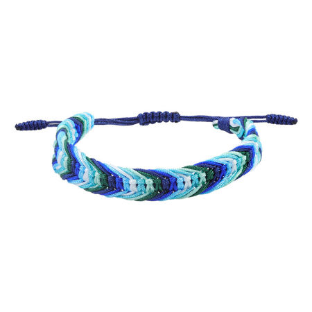 Image de Bracelet Brésilien d'Amitié Style Bohème en Polyester Multicolore Texture de Tissage Rotin Réglable 15cm-27cm long, 1 Pièce
