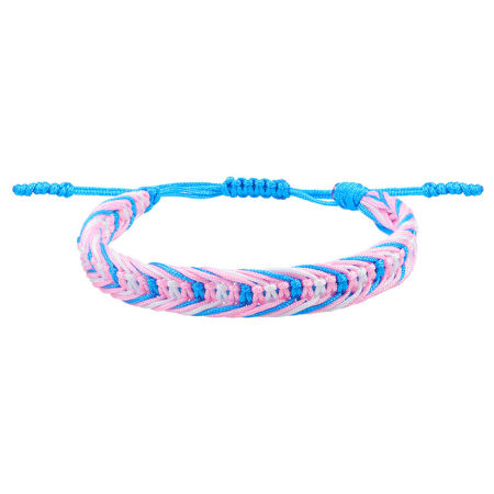 Image de Bracelet Brésilien d'Amitié Style Bohème en Polyester Multicolore Texture de Tissage Rotin Réglable 15cm-27cm long, 1 Pièce