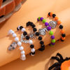 Imagen de 1 Juego ( 5 Unidades/Juego) Acrílico Elegante Conjunto de Pulsera Plata Antigua Multicolor Halloween Bruja Cráneo 18cm longitud