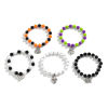 Imagen de 1 Juego ( 5 Unidades/Juego) Acrílico Elegante Conjunto de Pulsera Plata Antigua Multicolor Halloween Bruja Cráneo 18cm longitud