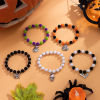 Imagen de 1 Juego ( 5 Unidades/Juego) Acrílico Elegante Conjunto de Pulsera Plata Antigua Multicolor Halloween Bruja Cráneo 18cm longitud