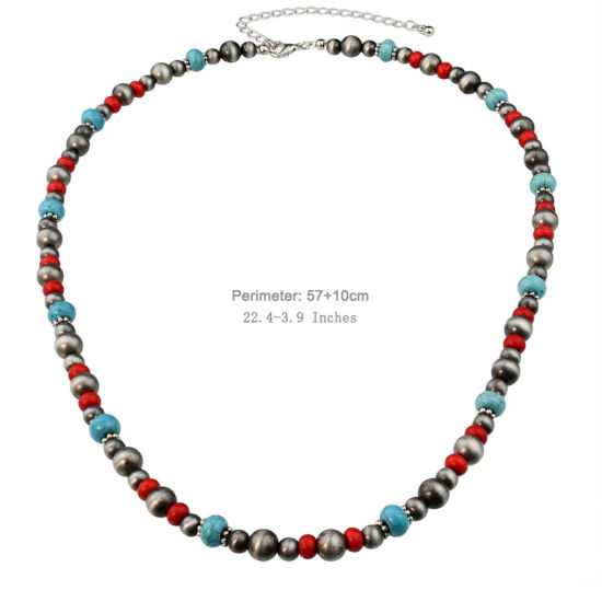 Изображение 1 ШТ Бирюза Богемный стиль Ожерелье из бисера Разноцветный Льдинка 57см Длина