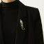 Immagine di 1 Piece Stylish Pin Brooches Leopard Gold Plated Black Enamel Clear Rhinestone 10.6cm x 3cm